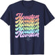 NBA Houston Rockets Pastel Rainbow Pride Stack T-Shirt - T-Shirt | Navy