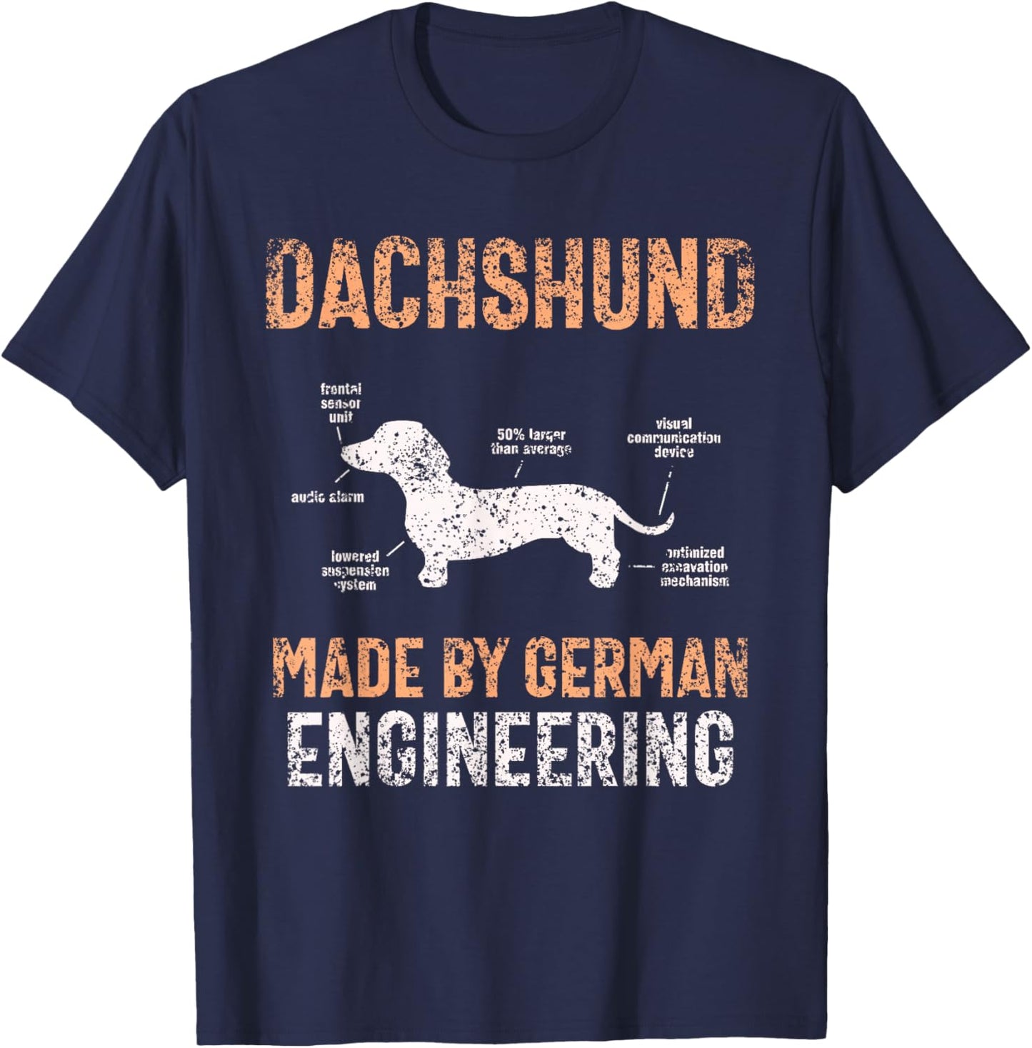 Dachshund German Engineering Art Master Puppy Dachshund T-Shirt - T-Shirt | Navy