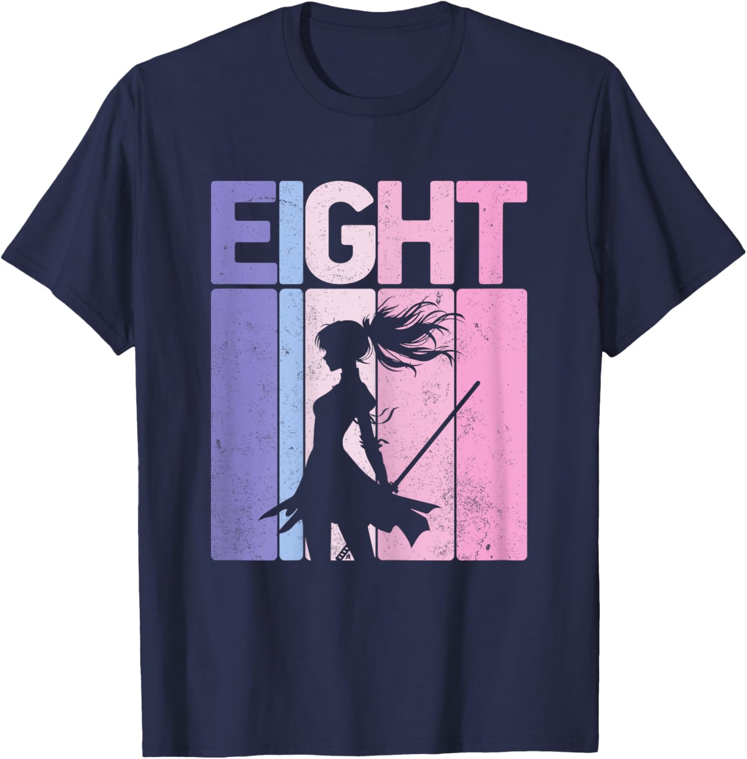 Eight Years Old Martial Arts Ninja 8th Birthday Party Girls T-Shirt - T-Shirt | Navy