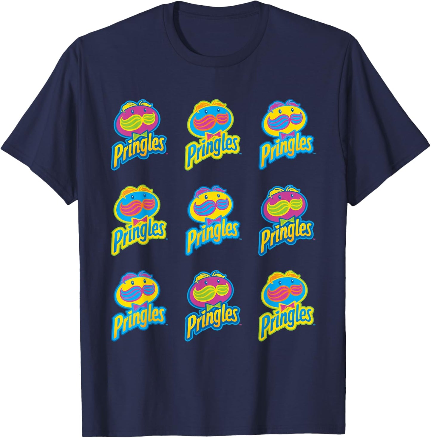 Pringle's Neon Logo Pattern T Shirt T-Shirt - T-Shirt | Navy