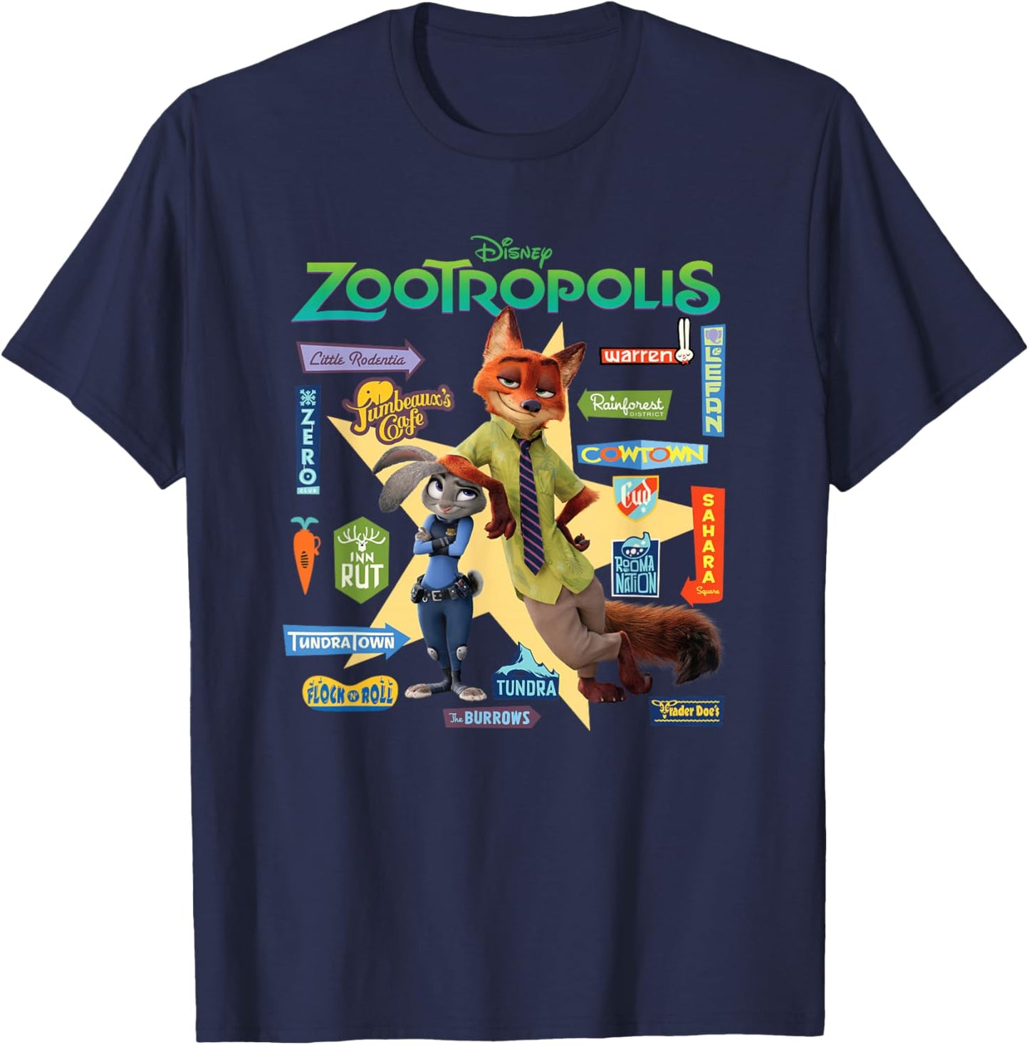 Zoomania Signs T-Shirt - T-Shirt | Navy