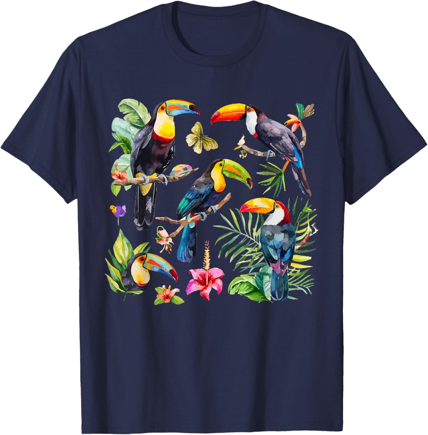 Toucan Watercolor T-Shirt - T-Shirt | Navy