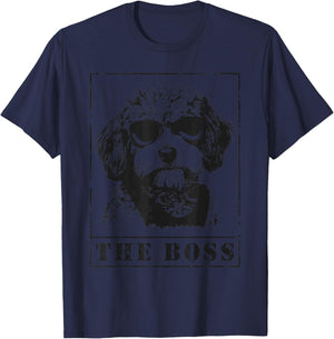 The Funny Cavapoo Boss Mom Dad Dog Lover T-Shirt - T-Shirt | Navy