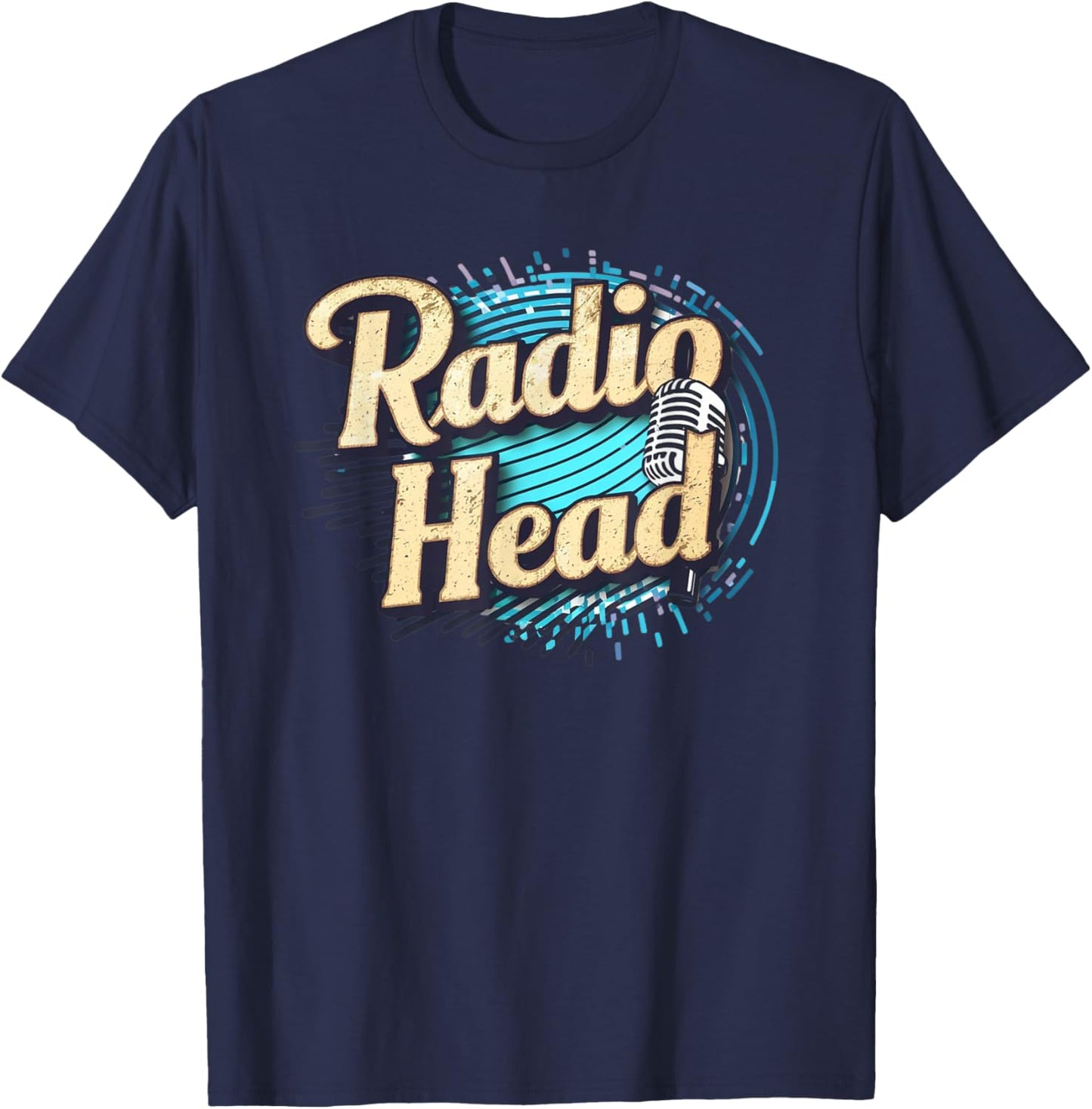 Retro Vintage Radio Head T-Shirt - T-Shirt | Navy