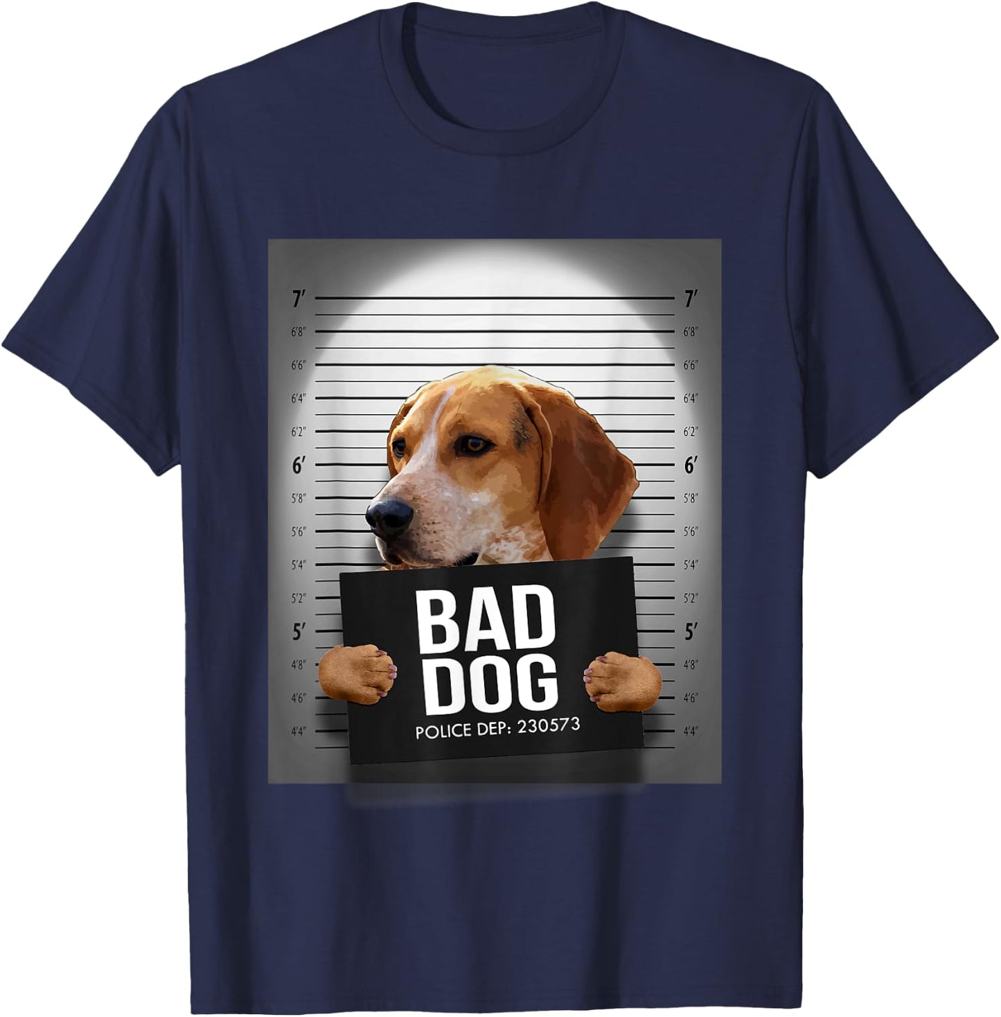 Treeing Walker Coonhound Mugshot Shirt T-Shirt - T-Shirt | Navy