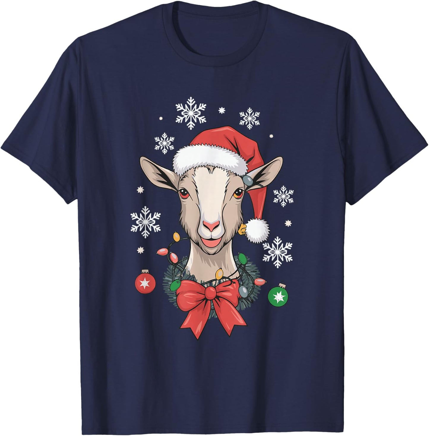 Goat Christmas T-Shirt - T-Shirt | Navy