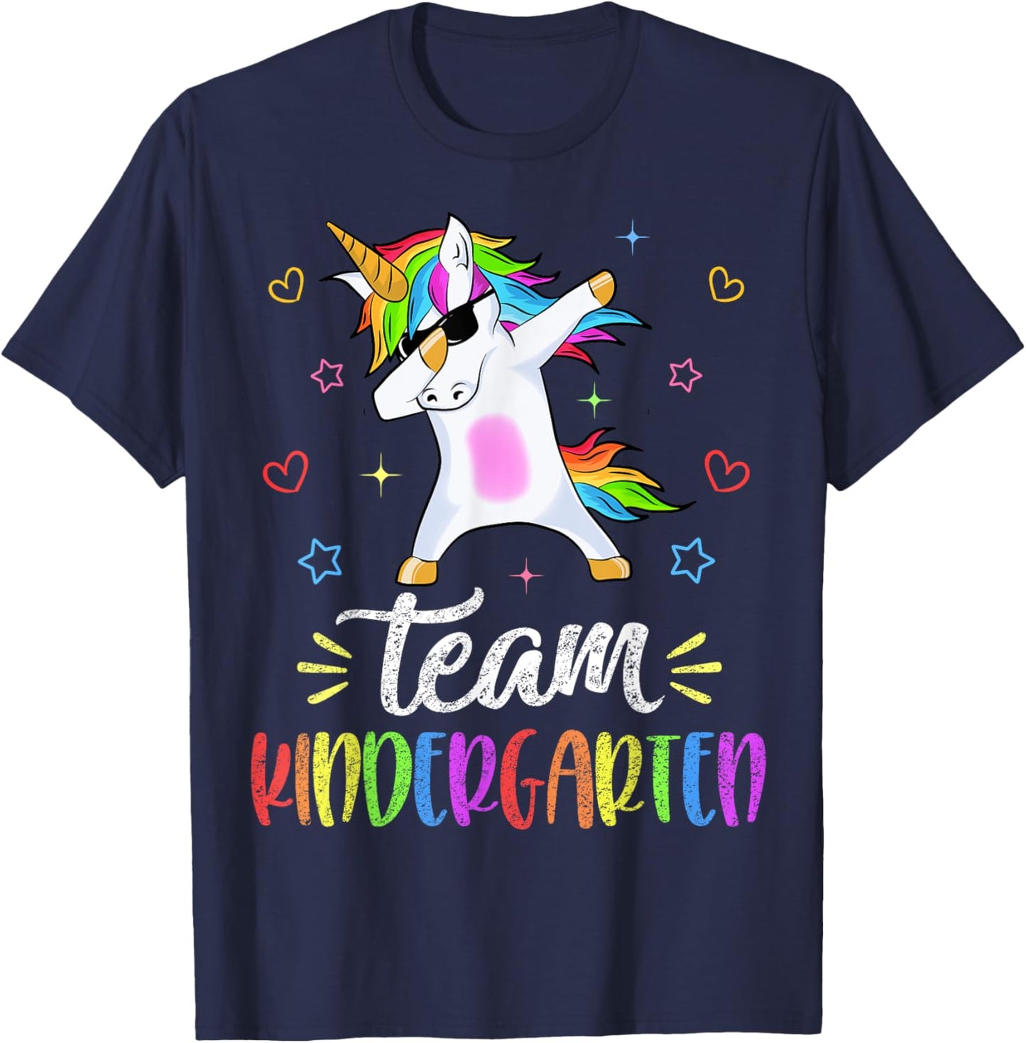 Team Kindergarten Unicorn Dab Teacher Back To School Gift T-Shirt - T-Shirt | Navy