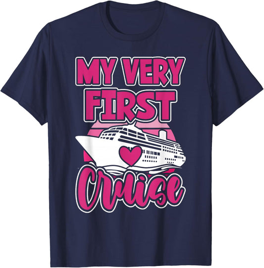 Cute Cruise For Girls My Very First Cruise T-Shirt - T-Shirt | Navy