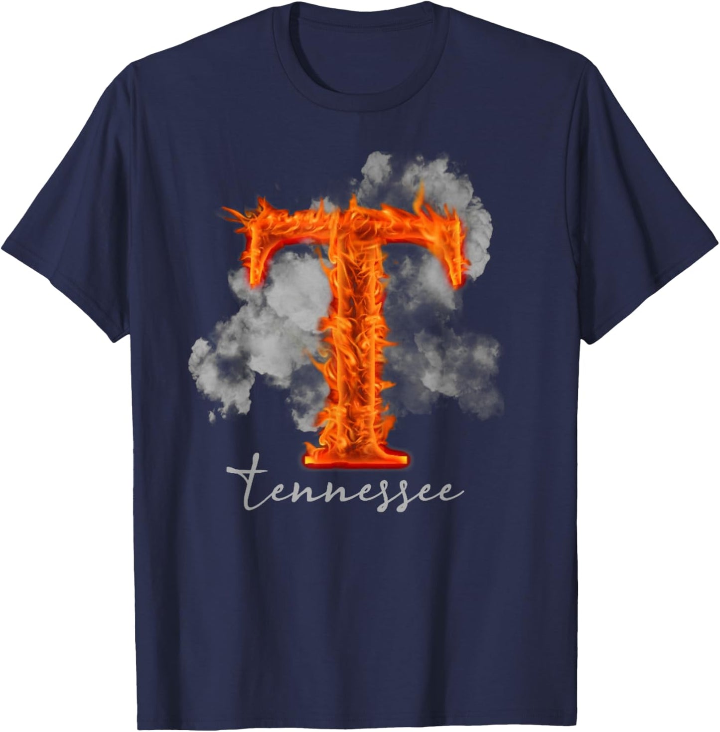 Tennessee TN Orange Print Design, Tennessee Lovers Outfits T-Shirt - T-Shirt | Navy