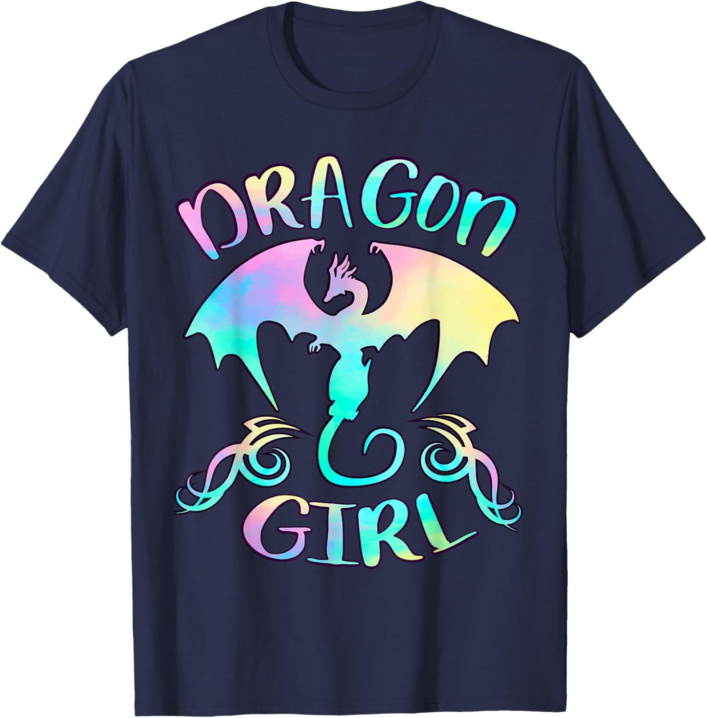 Dragon Girl Just a girl Who Loves Dragons Lover Themed T-Shirt - T-Shirt | Navy