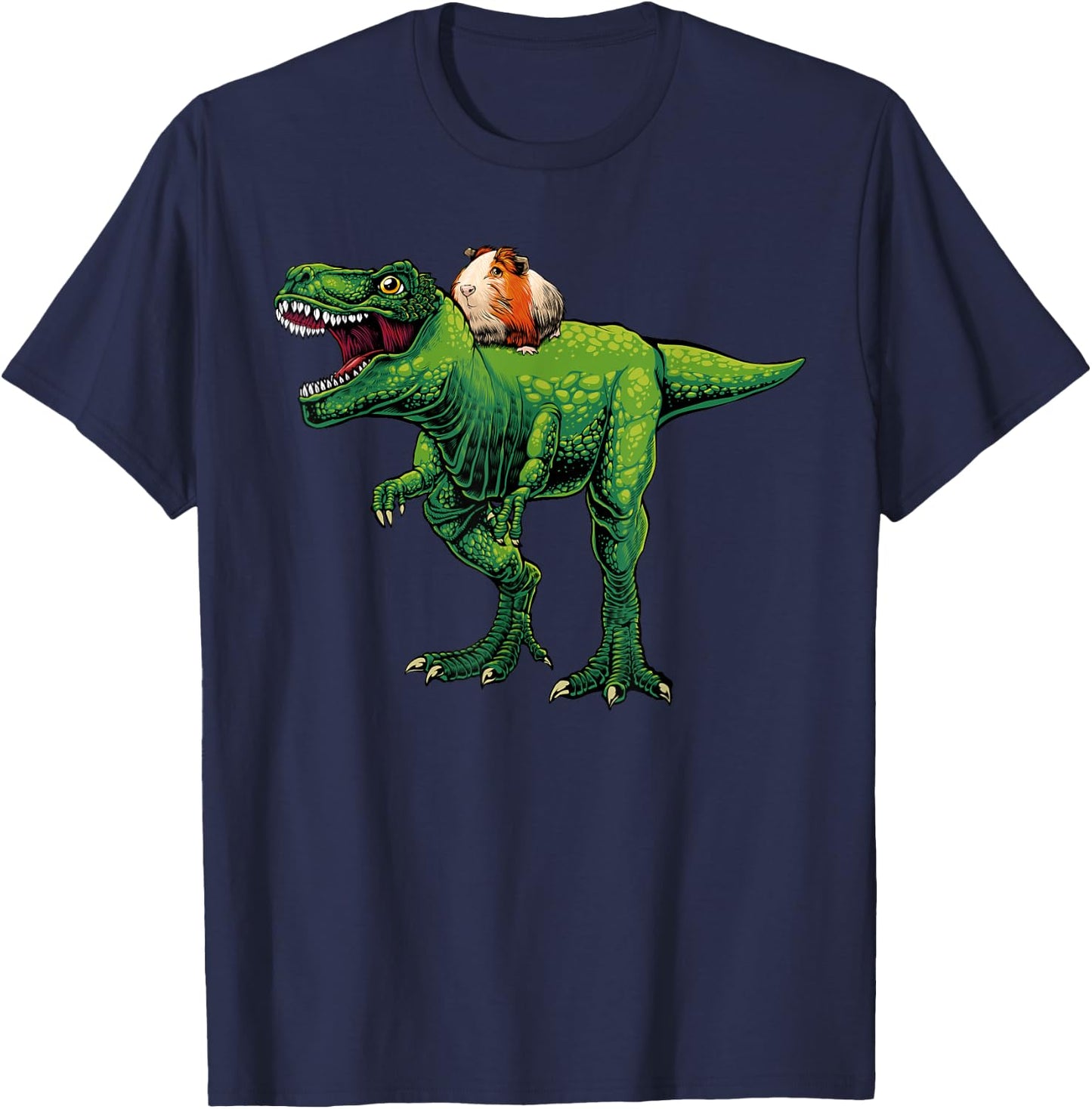 Cool Guinea Pig Women Kids T Rex Dinosaur Hamster T-Shirt - T-Shirt | Navy
