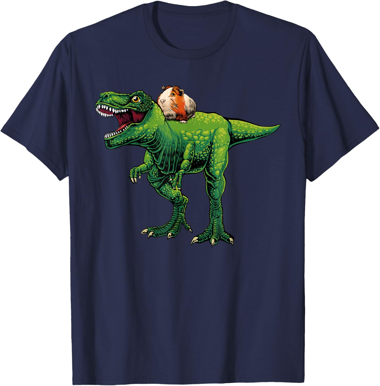 Cool Guinea Pig Women Kids T Rex Dinosaur Hamster T-Shirt - T-Shirt | Navy