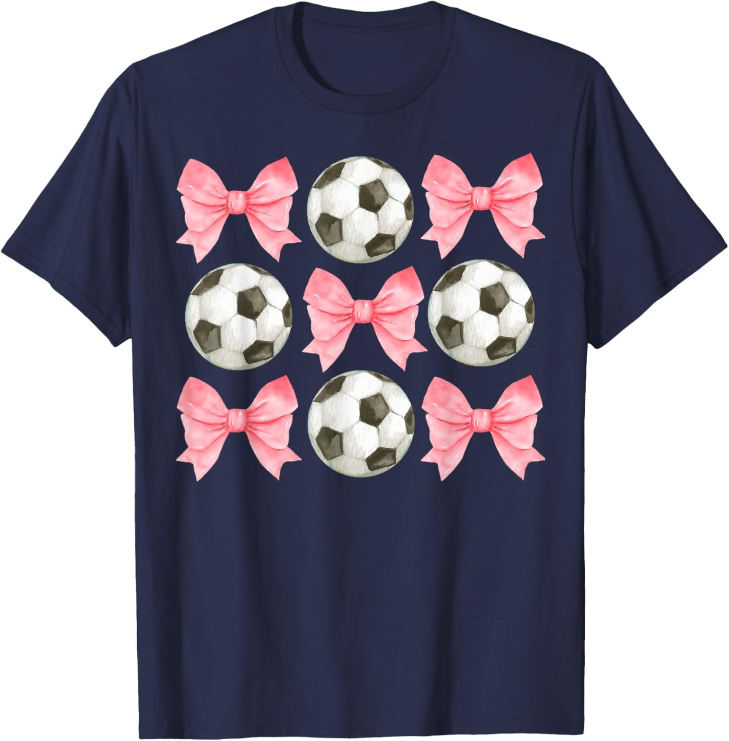 Soccer Mom Sister Tween Teen Girl Girly Pink Bow Preppy T-Shirt - T-Shirt | Navy
