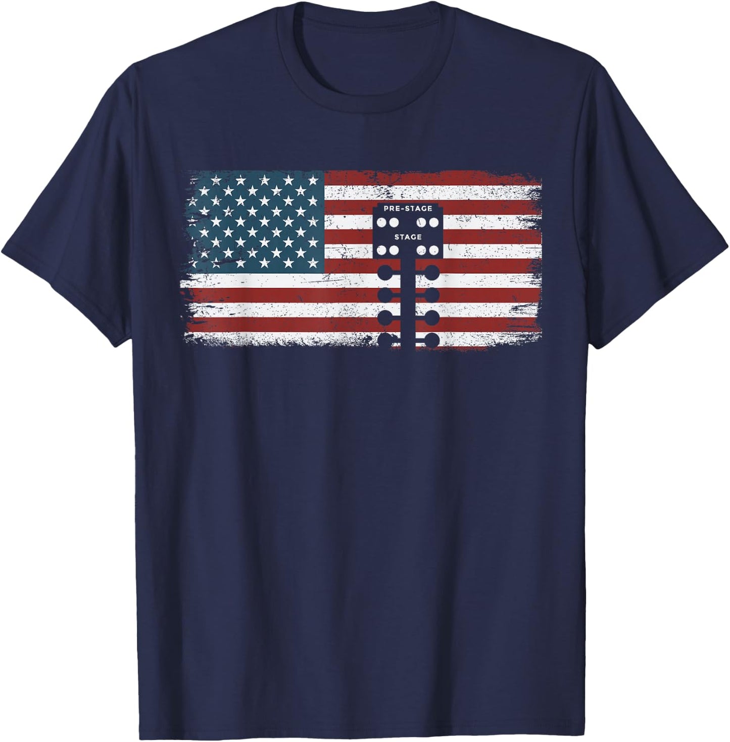 Drag Racing Race Car American Flag Vintage T-Shirt - T-Shirt | Navy