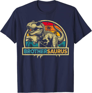 Brothersaurus T Rex Dinosaur Brother Saurus Family Matching T-Shirt - T-Shirt | Navy