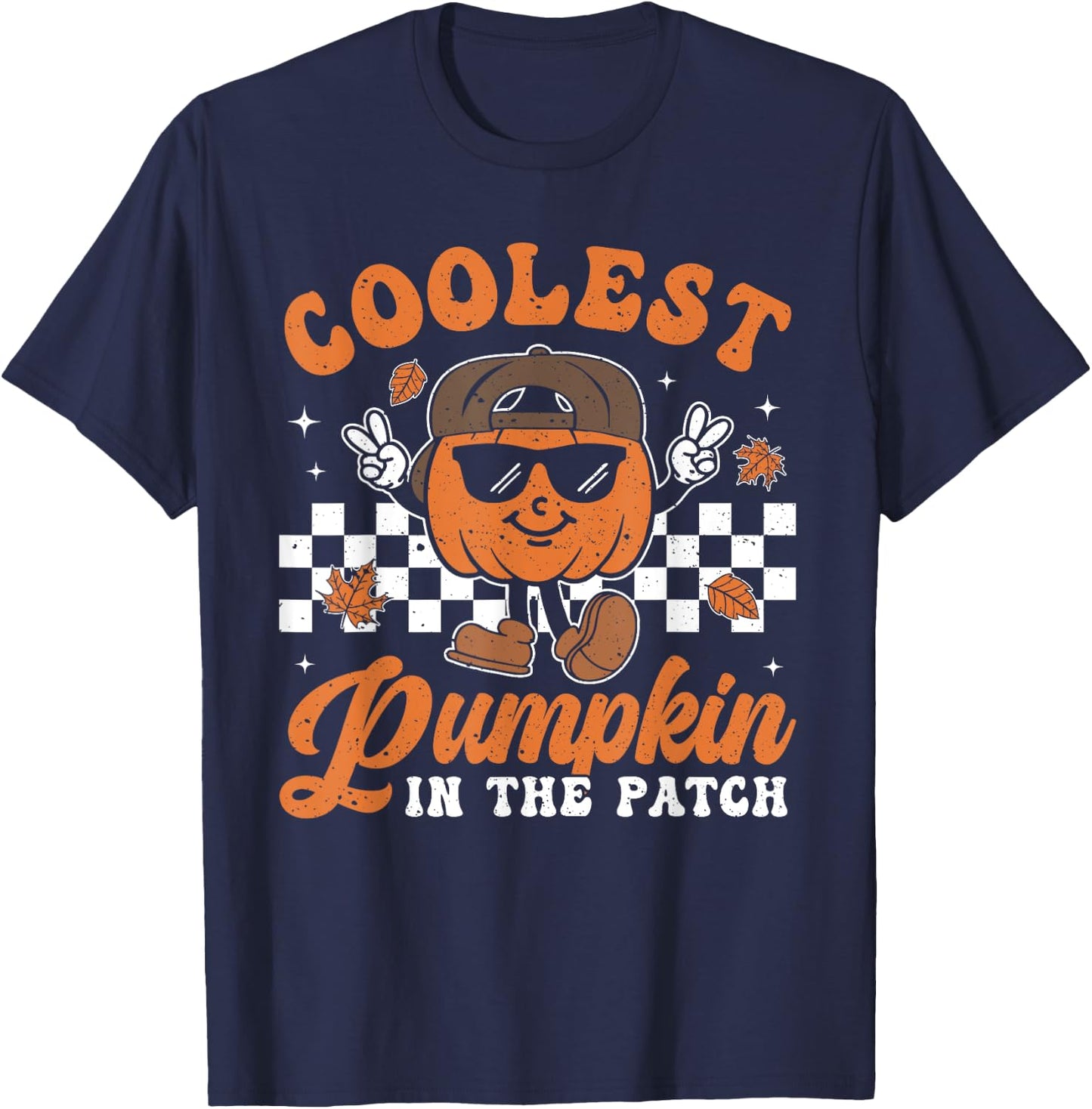 Coolest Pumpkin In The Patch Halloween Boys Girls Teens Kids T-Shirt - T-Shirt | Navy