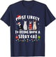 Most Likely To Bring Home A Stray Cat Matching Christmas T-Shirt - T-Shirt | Navy