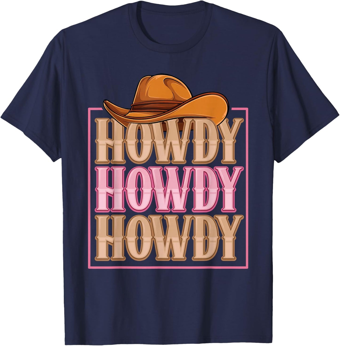 Howdy Cowgirl Western Country Rodeo Southern Girls T-Shirt - T-Shirt | Navy