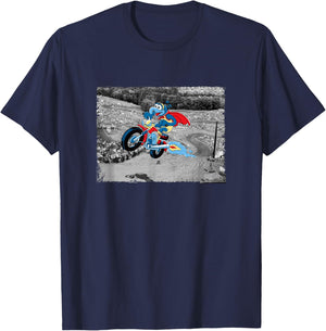 Disney The Muppets Gonzo Motorcycle Ride Big Chest Poster T-Shirt - T-Shirt | Navy