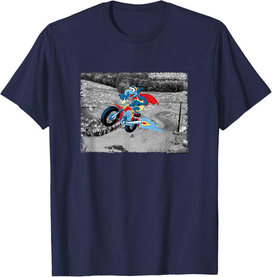 Disney The Muppets Gonzo Motorcycle Ride Big Chest Poster T-Shirt - T-Shirt | Navy