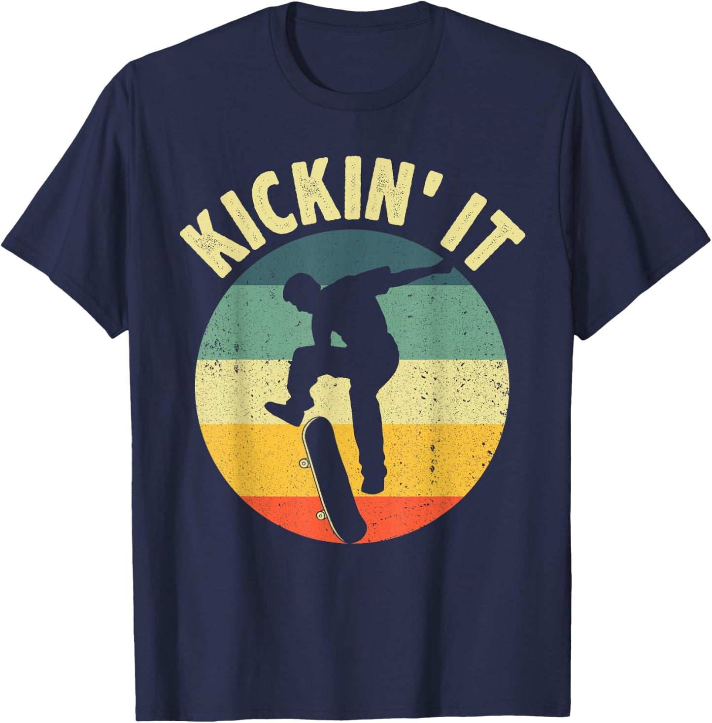 Vintage Skateboard Design For Boys Girls Kids Skateboarding T-Shirt - T-Shirt | Navy