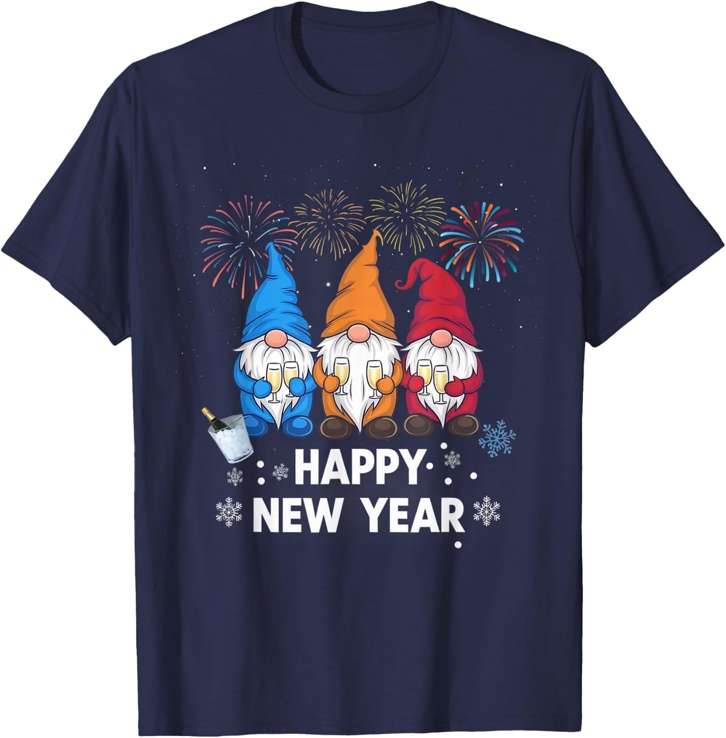 Happy New Years Eve Party Gnomes Matching Family Outfit T-Shirt - T-Shirt | Navy