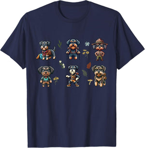 Schnoxie and Schnauzer Dogs Hiking Outdoor Adventure T-Shirt - T-Shirt | Navy