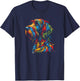 Colorful Griffon Portrait Wirehaired Pointing Griffon Lover T-Shirt - T-Shirt | Navy