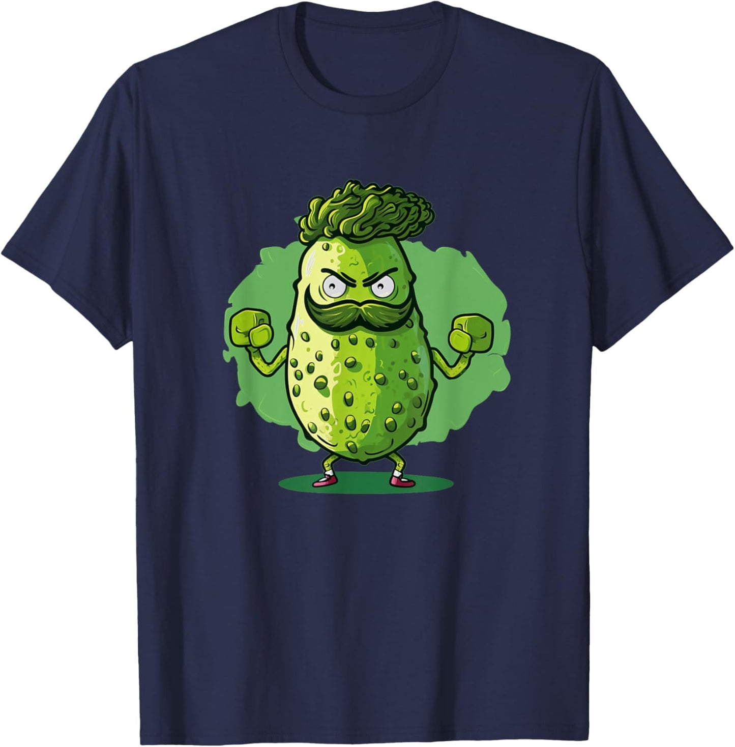 Funny looking pickle outfit with muscle for gym fans T-Shirt - T-Shirt | Navy