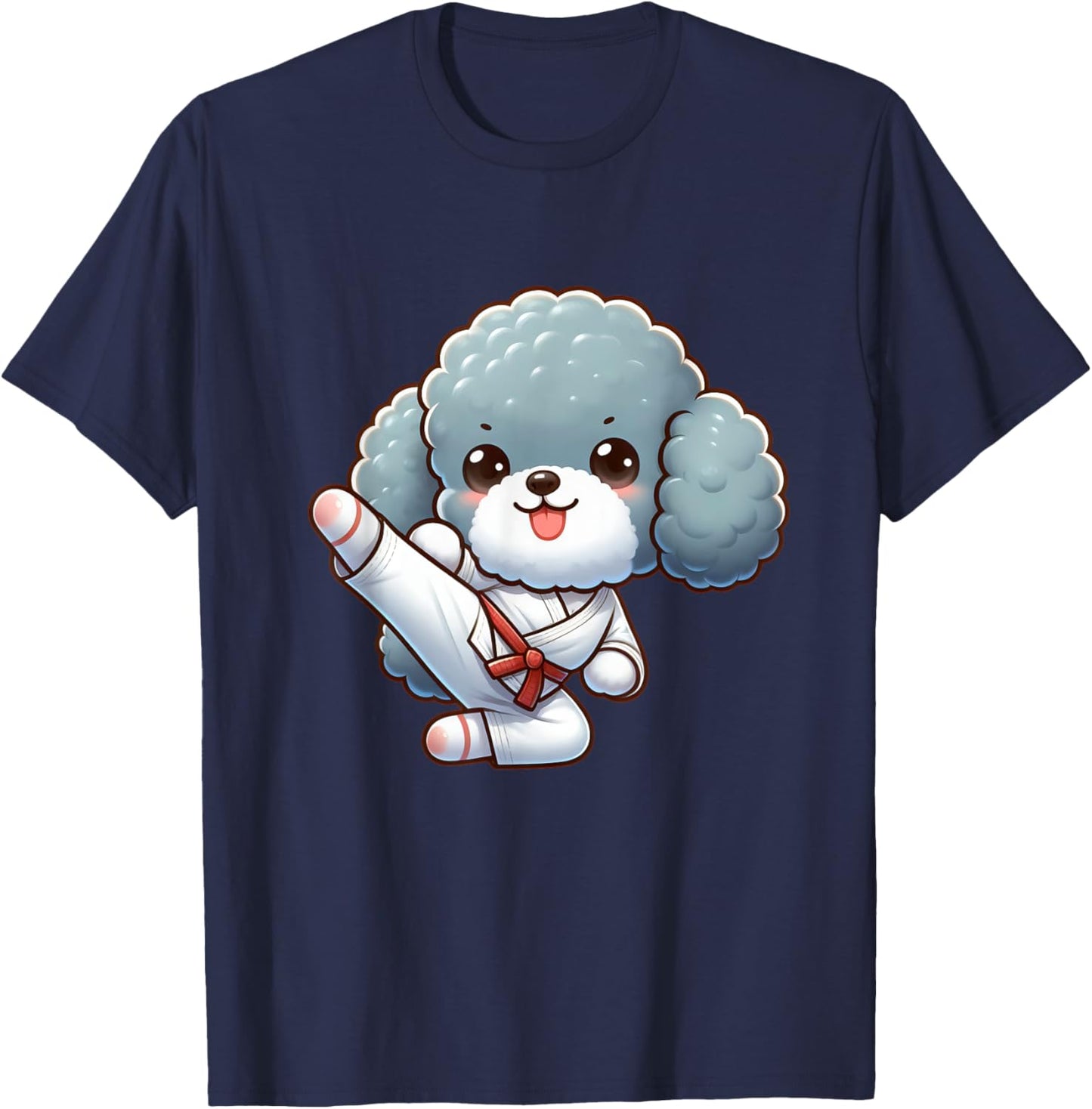 Cute Poodle Karate Dog Martial Arts T-Shirt - T-Shirt | Navy