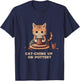 Cat-Ching Up on Pottery Funny Cat Lover Design Men Women T-Shirt - T-Shirt | Navy