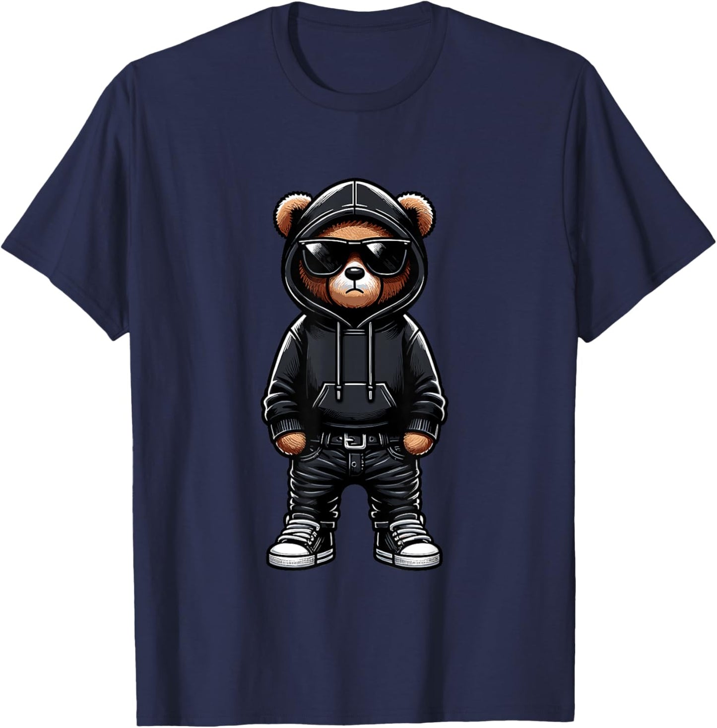 Teddy Bear Cool Bears Hip Hop Streetwear Graphic Colorful T-Shirt - T-Shirt | Navy