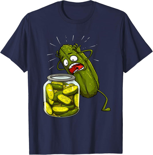 Best Pickle Art Women Kids Jarr Dill Pickle Novelty T-Shirt - T-Shirt | Navy