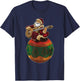 Santa Claus Plays Guitar On An Xmas Ornament T-Shirt - T-Shirt | Navy