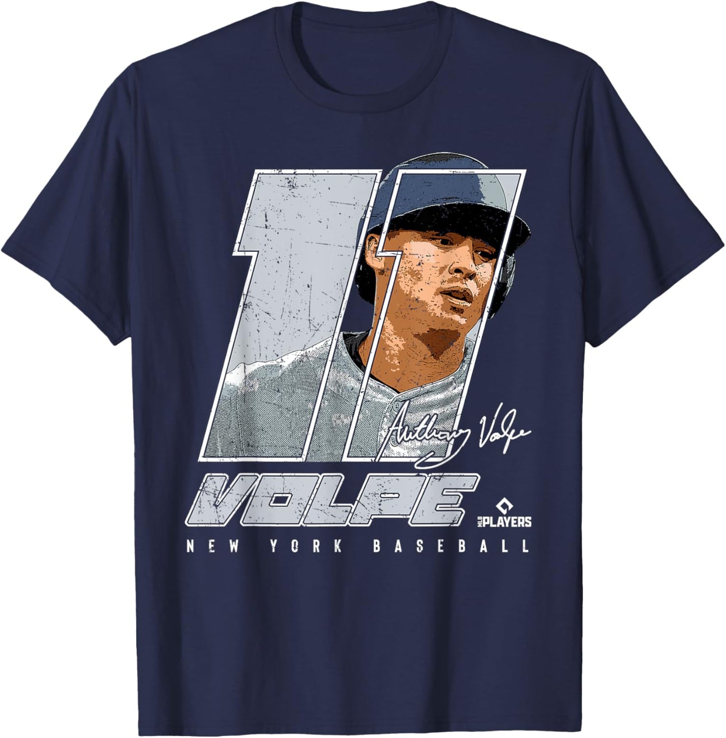 Silhouette Anthony Volpe New York MLBPA T-Shirt - T-Shirt | Navy