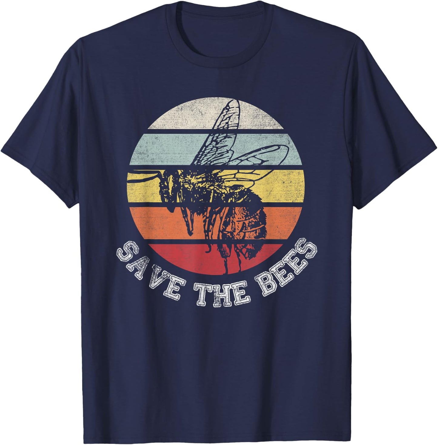 Distressed graphic honey bee lovers shirts for beekeeper T-Shirt - T-Shirt | Navy