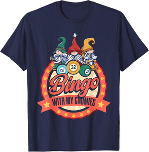 Funny Bingo with My Gnomies Gnome Bingo Player T-Shirt - T-Shirt | Navy