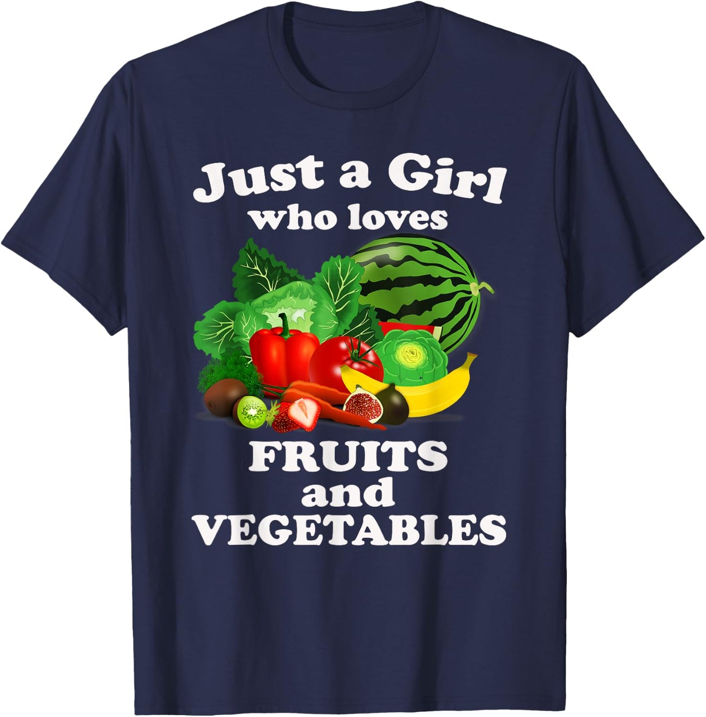 Fruits Vegetables Girls Toddlers Costume & Gardening Veggies T-Shirt - T-Shirt | Navy