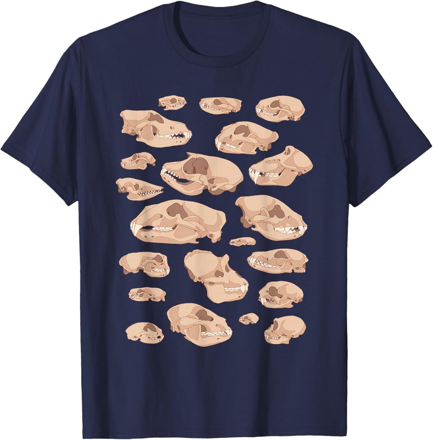Animal Skulls Biology Diagram Science & Nature T-Shirt - T-Shirt | Navy