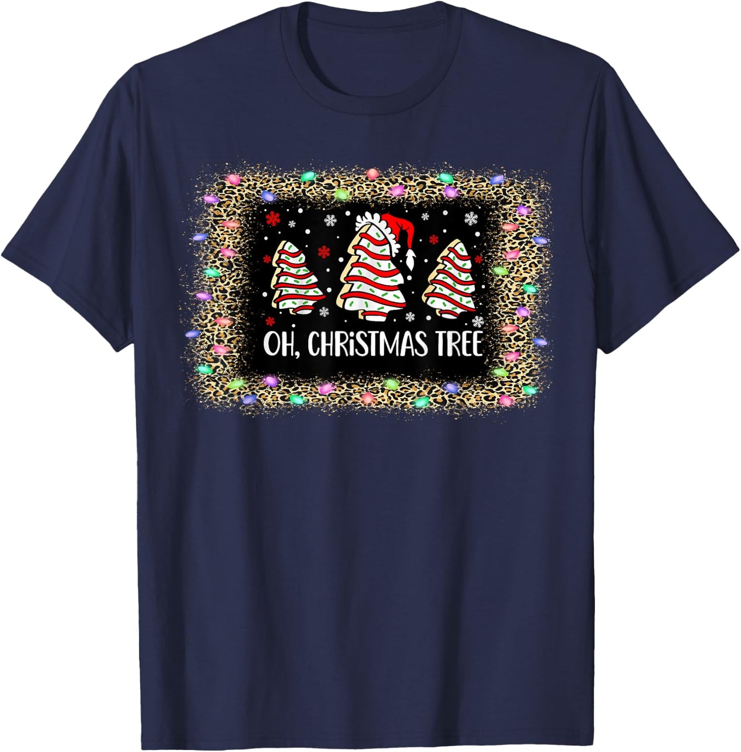 Groovy Oh Christmas Tree Cakes Debbie Becky Jen Cake Lovers T-Shirt - T-Shirt | Navy