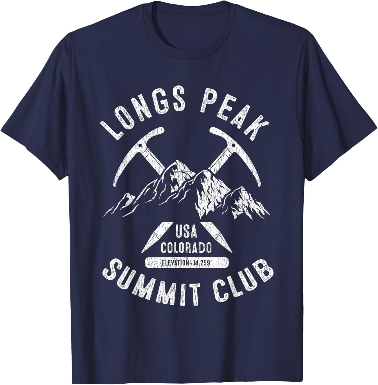 Longs Peak Summit Club I Climbed Longs Peak Colorado T-Shirt - T-Shirt | Navy
