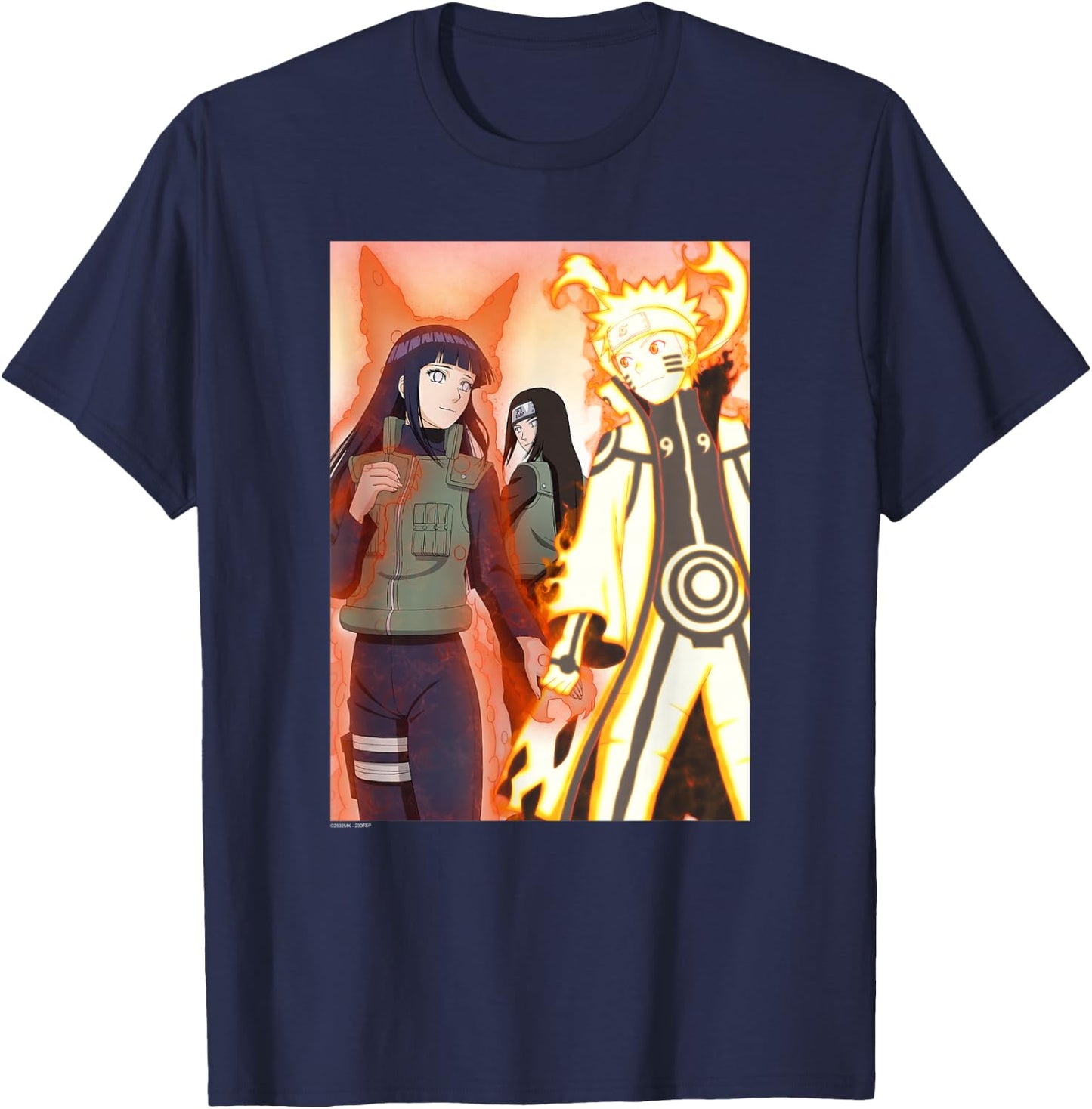Naruto Shippuden Biju Love Glowing Couple Anime T-Shirt - T-Shirt | Navy