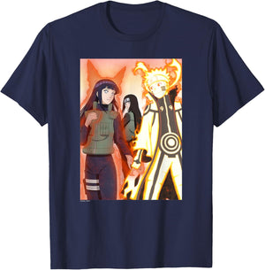 Naruto Shippuden Biju Love Glowing Couple Anime T-Shirt - T-Shirt | Navy