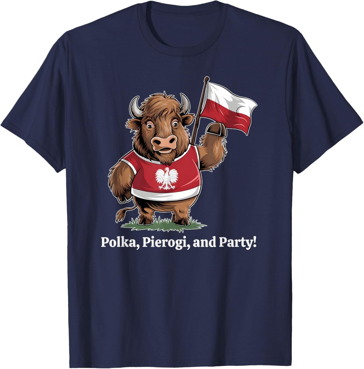 Polka. Pierogi. Party. – Dyngus Day 2025 Polish American T-Shirt - T-Shirt | Navy