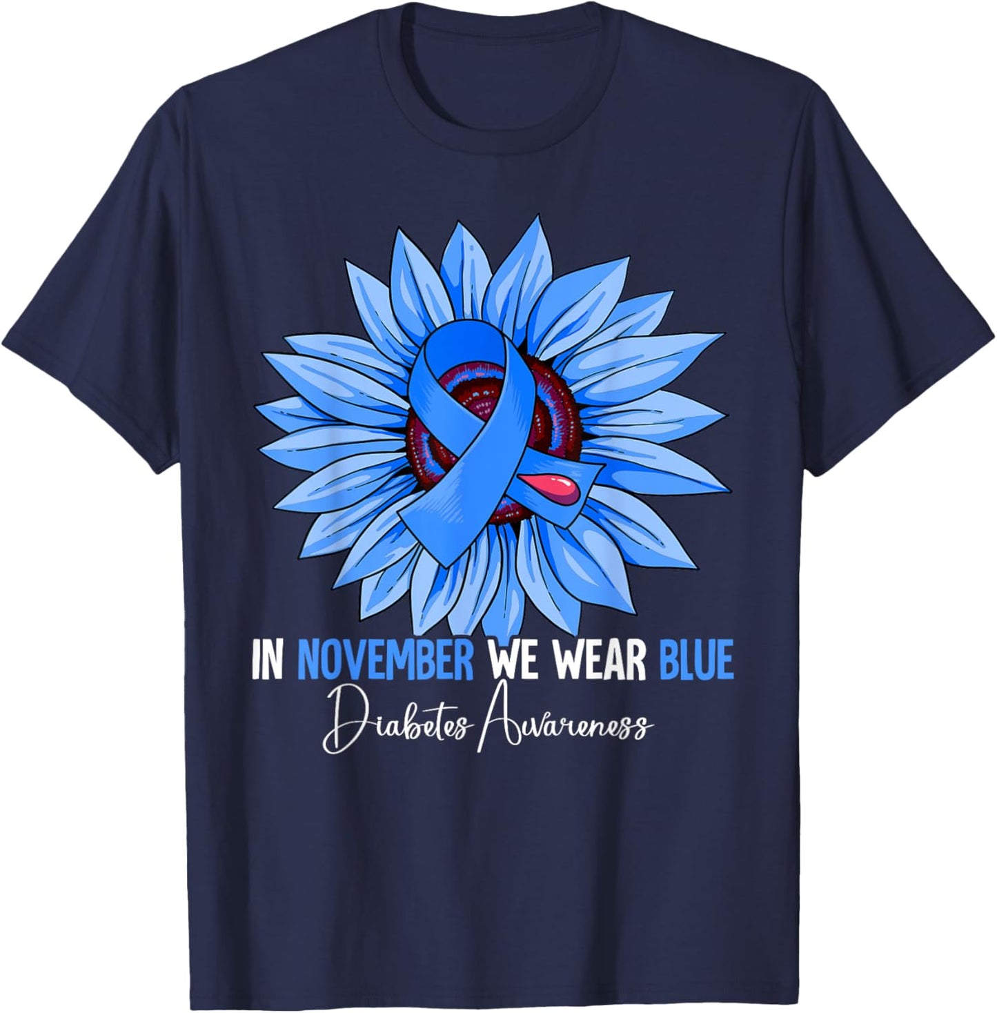 Diabetes Awareness T-Shirt - T-Shirt | Navy