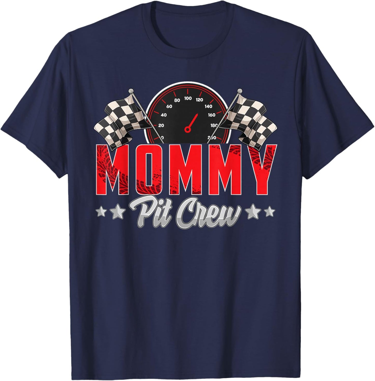 Race Car Birthday Party Racing Family Mommy Pit Crew Small T-Shirt - T-Shirt | Navy