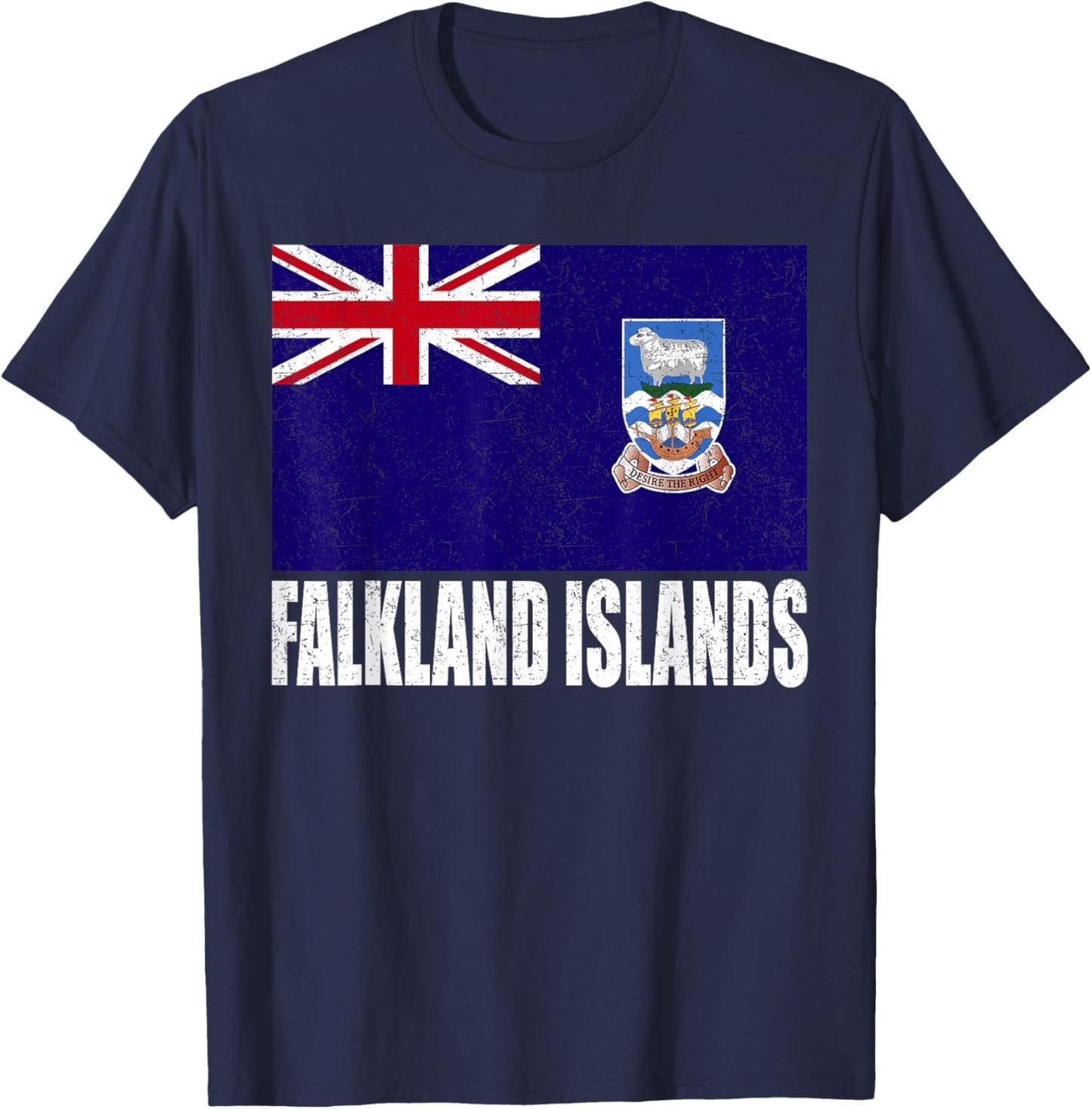 Falklandinseln Flagge Grunge Vintage Souvenir Falkland T-Shirt - T-Shirt | Navy