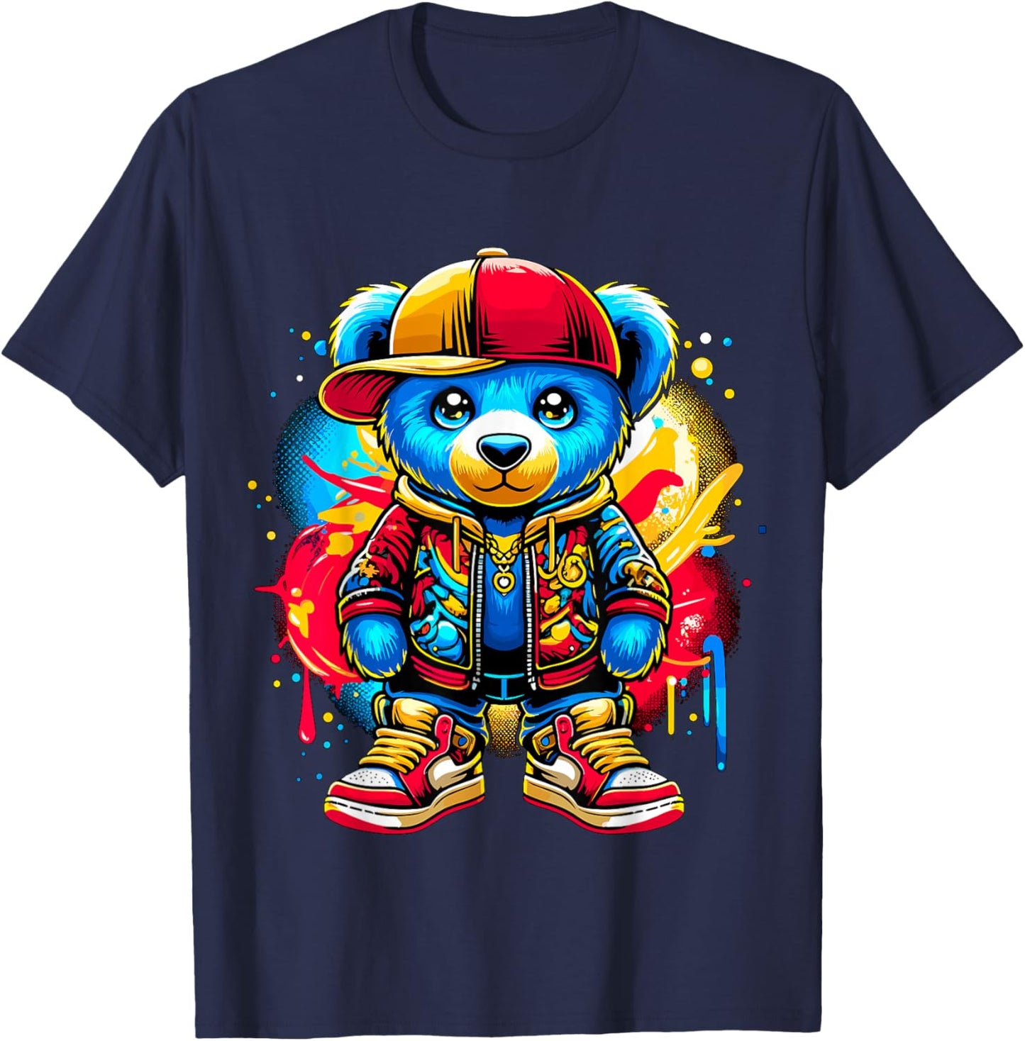 Hip Hop Teddy Bear Cool T-Shirt - T-Shirt | Navy