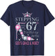 Stepping into my 67th birthday with God's grace & Mercy Lady T-Shirt - T-Shirt | Navy