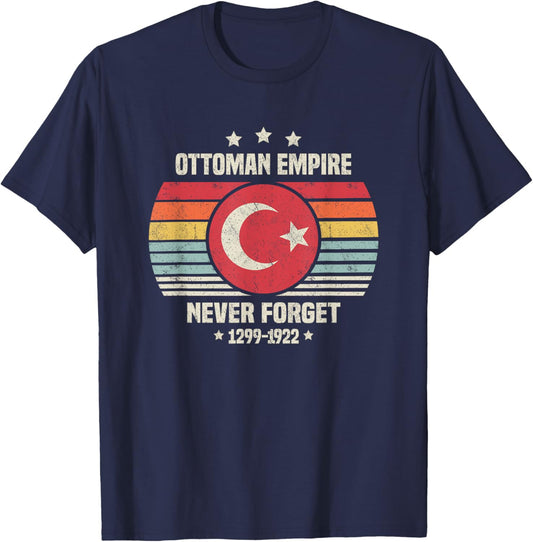 Never Forget Ottoman Empire Retro Style Funny History T-Shirt - T-Shirt | Navy